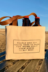 6 pack canvas/leather beer holder